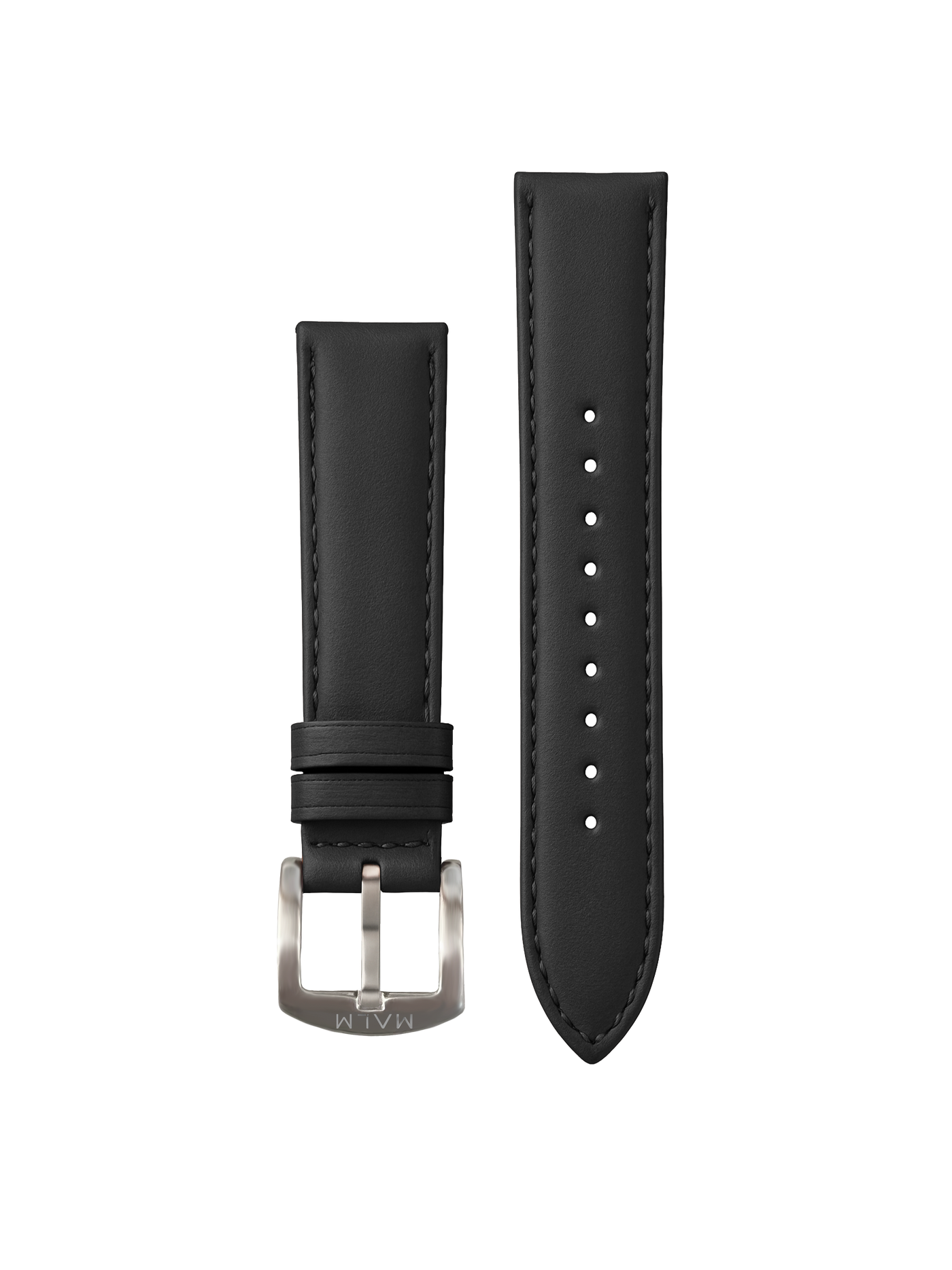 Black Classic Leather Strap 20 mm