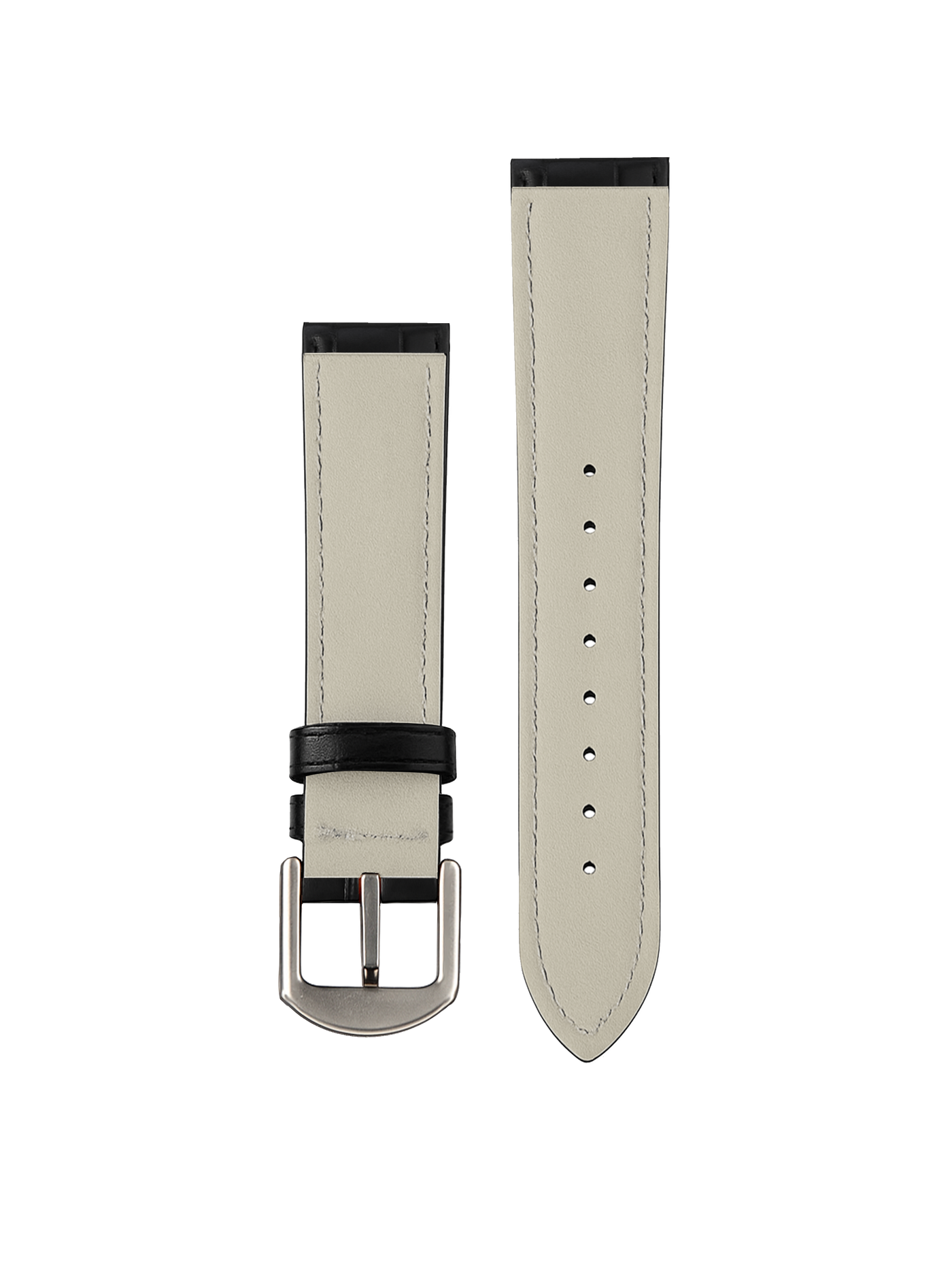 Black Croco Leather Strap 20 mm