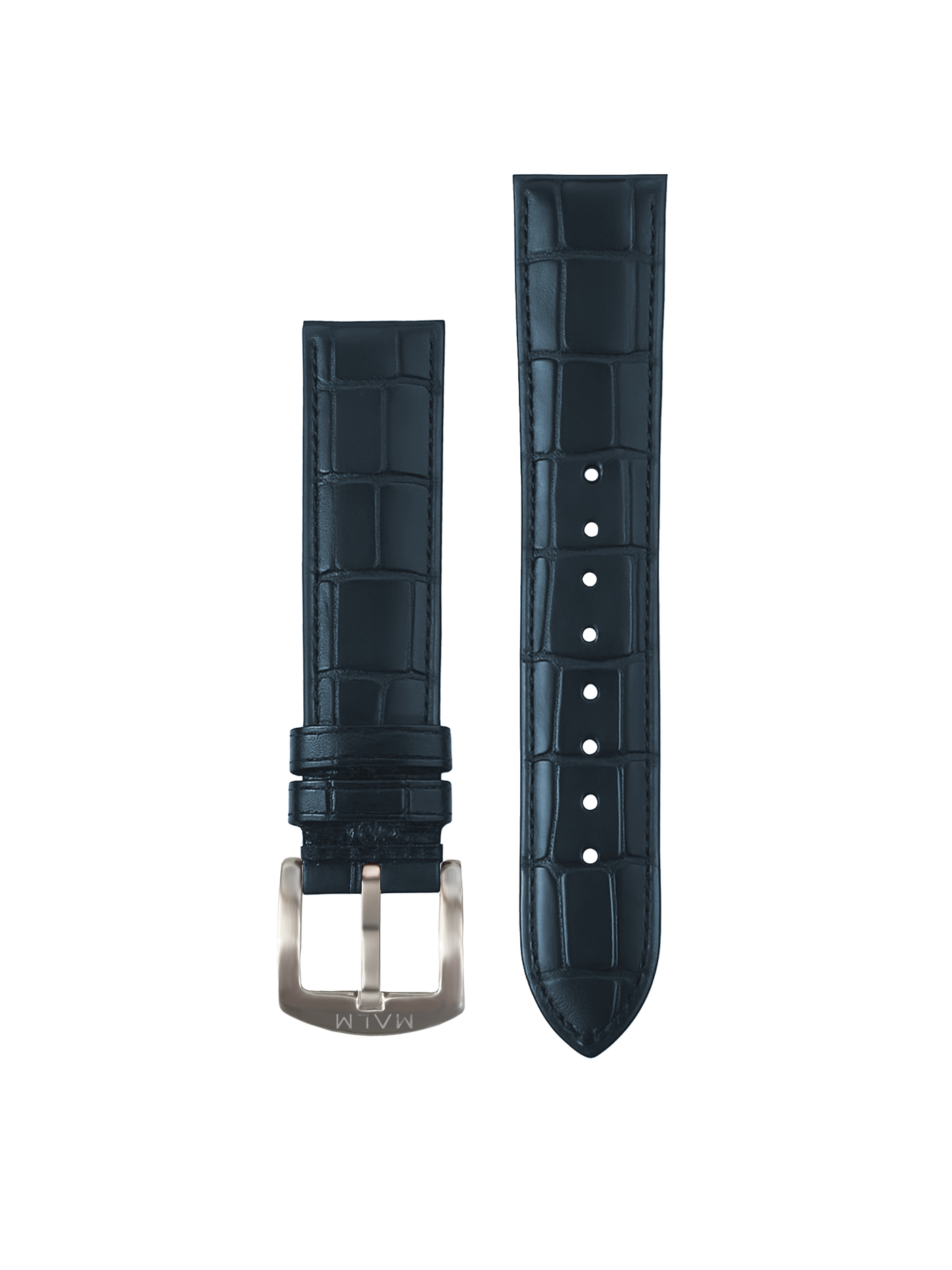 Blue Croco Leather Strap 20 mm