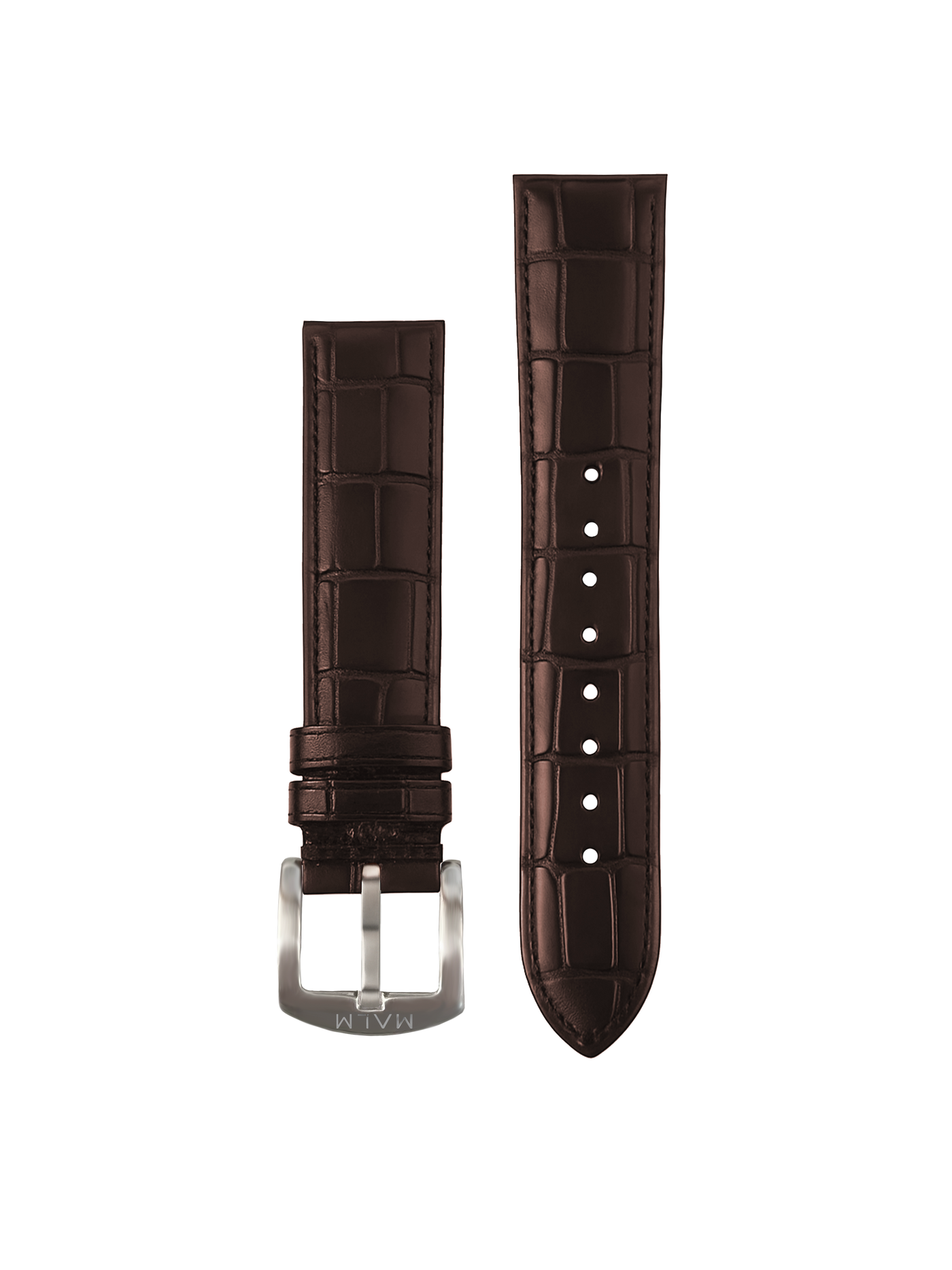 Brown Croco Leather Strap 20 mm