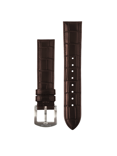 Brown Croco Leather Strap 20 mm