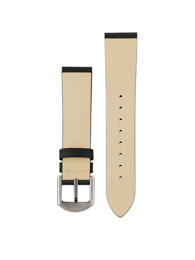Black Flat Top Leather Strap 20 mm