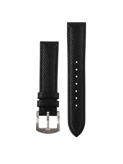 Black Lizard Leather Strap 20 mm