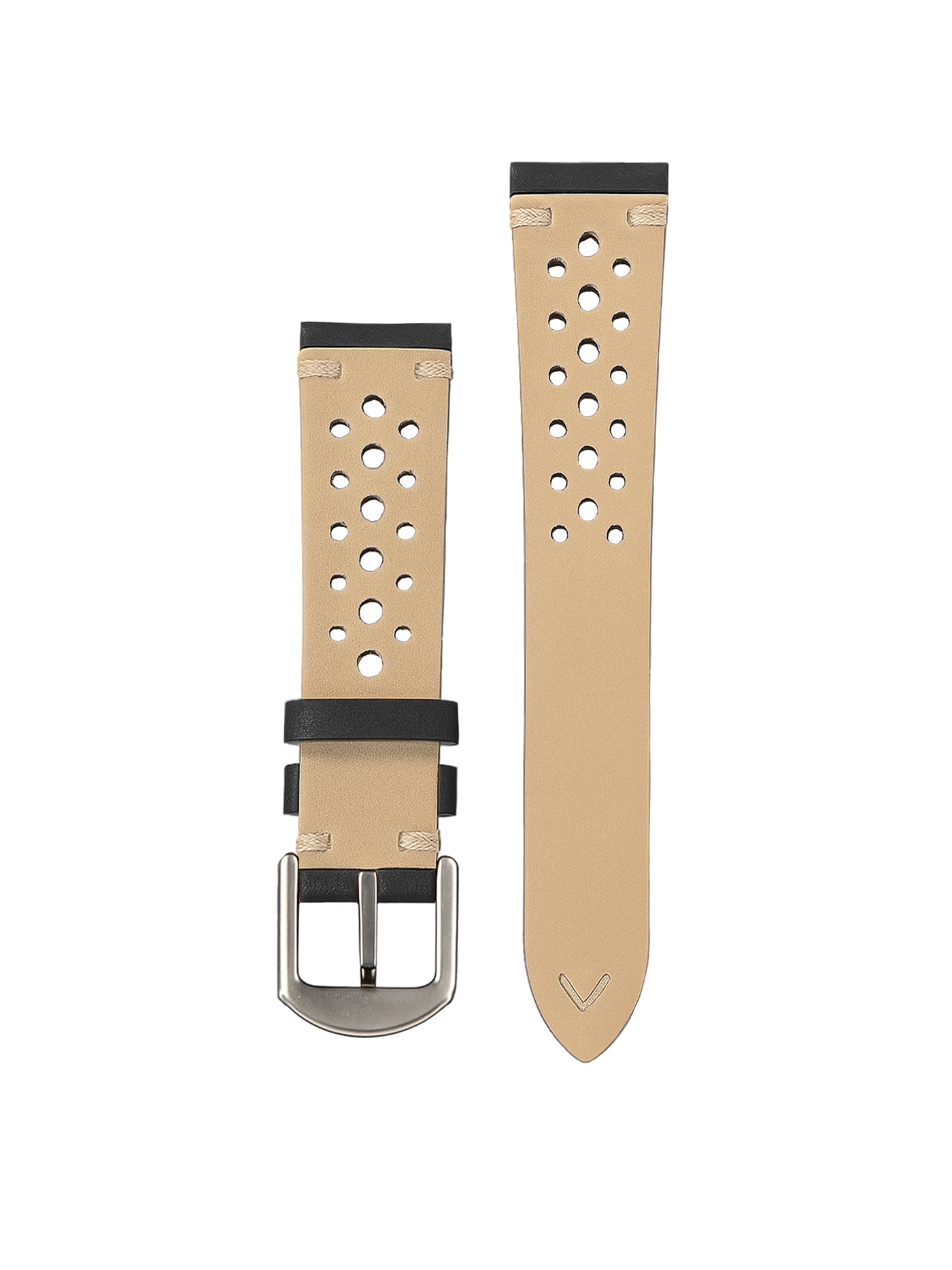 Black Racing Leather Strap 20 mm