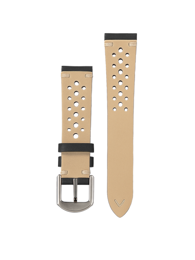 Black Racing Leather Strap 20 mm